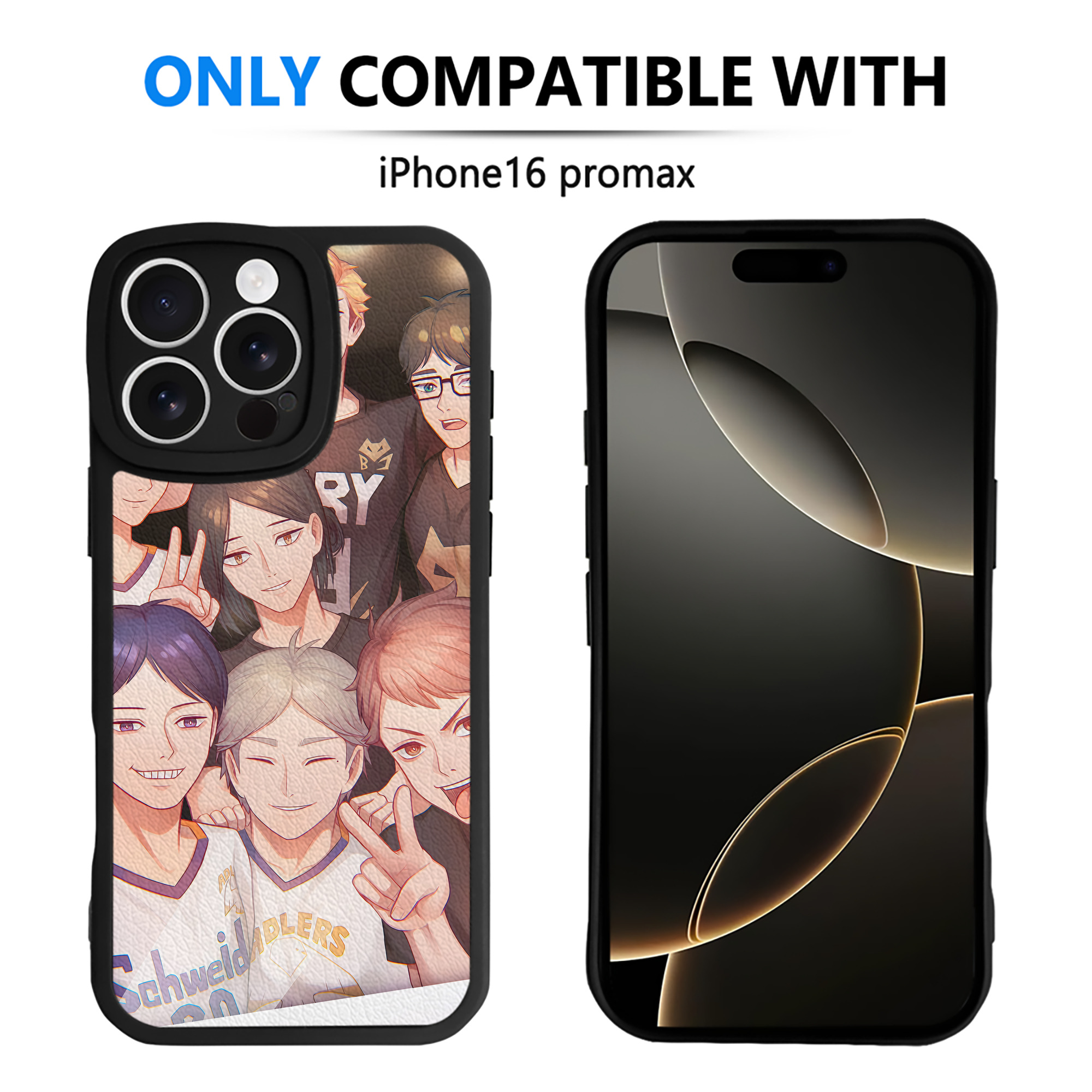 （画像用） ハイキュー!! Haikyu!! 【iPhone 16シリーズ対応】シリコンスマホケース（レザー調） 材質：シリコン